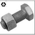 Boulon hexagonal lourd de type 1 de HDG A490 et électrodéposition de chrome galvanisée par écrou